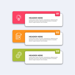 Wall Mural - Three colorful infographic boxes.