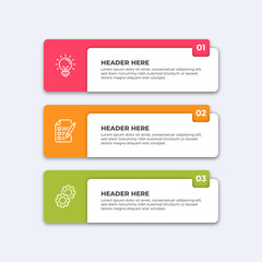 Wall Mural - Three colorful infographic boxes.