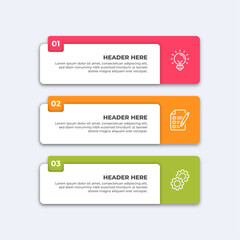 Wall Mural - Three colorful infographic boxes.