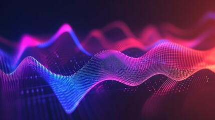 Wall Mural - abstract data waves flowing, digital circuit background, tech concept