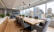 © oni - Modern office meeting room with city views.  Spacious, bright, and well-designed