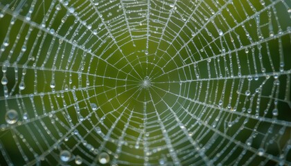 spider web with dew drops