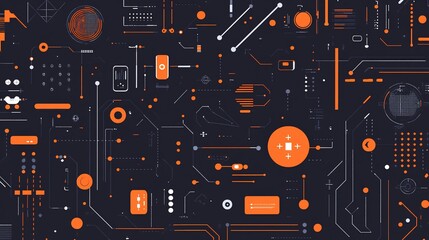 Wall Mural - abstract digital network data flow; futuristic background