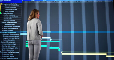Poster - Female Manager Using Digital Calendar