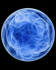 abstract blue sphere with intricate glowing lines creating a mesmerizing digital art composition aga