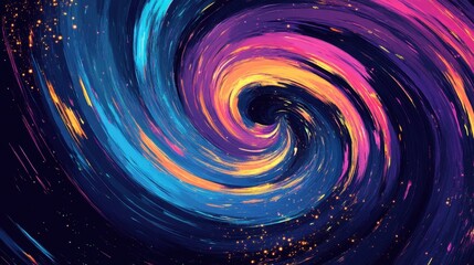 Wall Mural - abstract cosmic spiral art with vibrant colors and swirling energy creating a mesmerizing visual eff