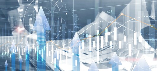 Wall Mural - stock market forex trading graph and candlestick chart suitable for financial investment concept