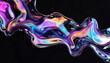 © Fazeel - An abstract fluid art design with iridescent colors merging in smooth, organic patterns on a glossy black background.