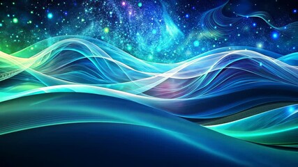 Wall Mural - Mesmerizing flow of vibrant light waves against a cosmic backdrop