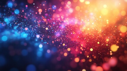 Poster - Vibrant, colorful bokeh effect with sparkling particles