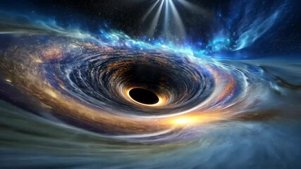 Wall Mural - Cosmic Abyss A Journey into the Heart of a Swirling Black Hole