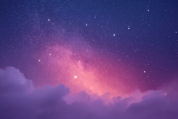 Wall Mural - starry night sky with clouds