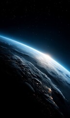 Wall Mural - earth from space with city lights