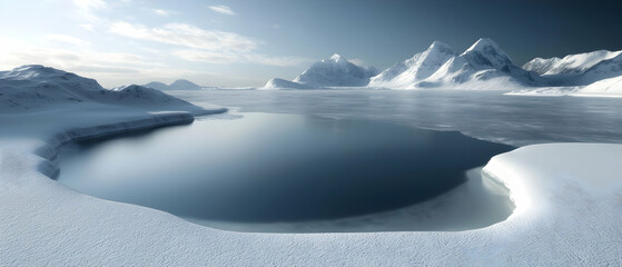Wall Mural - Frozen Glacial Lake (1)
