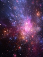 Wall Mural - captivating cosmic nebula explosion of vibrant pinks and blues in deep space a celestial dance of li