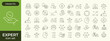 © shuveccha - Expert line icon set. Set of 30 outline icons related to talent, skill, aptitude, specialist, thinking, expertise, expert and others. Editable stroke. Vector illustration