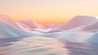 © musthofa - Pastel mountain range reflecting in a tranquil body of water.