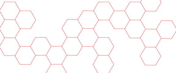 Fototapete - Vector hexagons pattern. abstract geometric red texture background red hexagon 3D background texture. 3d rendering illustration.