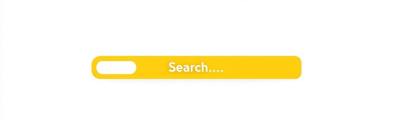 yellow search bar with white background, simple flat design, clean minimal interface, vector illustration for website ui and internet concept