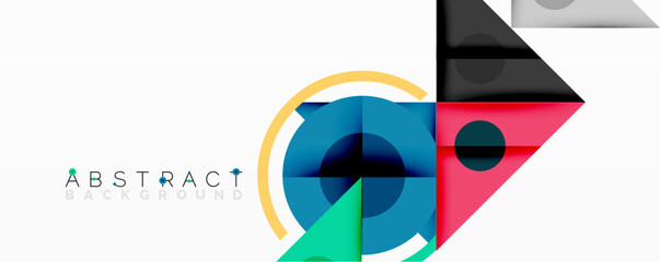 Leinwandbilder - Modern abstract design features geometric shapes, vibrant colors, dynamic composition. Clean lines create visual interest.