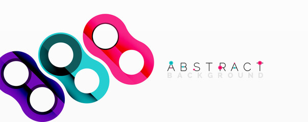 Poster - Colorful overlapping circles create modern abstract design. Bright hues, smooth gradients, simple shapes define composition.