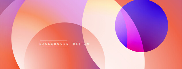 Leinwandbilder - Abstract colorful overlapping circles create modern background. Gradient hues blend, offering vibrant visual experience.