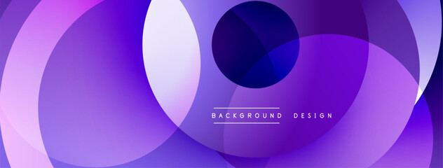 Leinwandbilder - Abstract purple design features overlapping circles. Gradient hues create modern visual effect. Minimalist style, clean composition.