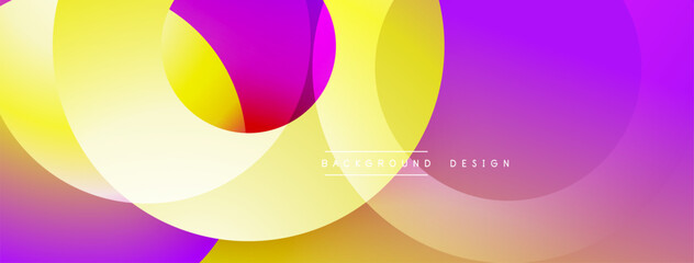 Poster - Abstract vibrant circles overlap. Gradient colors blend, creating dynamic visual effect. Modern design element for backgrounds.