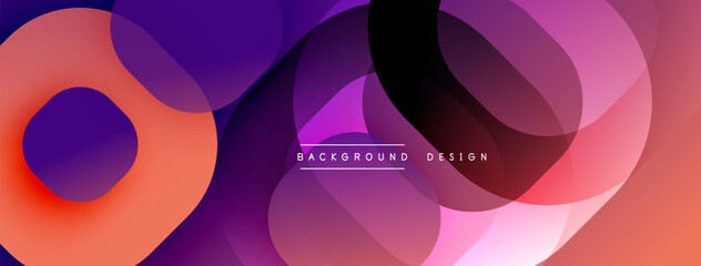 Fototapete - Abstract layers, vibrant colors, flowing shapes create modern design. Gradient transitions offer dynamic visual experience.