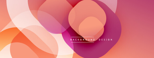 Leinwandbilder - Abstract colorful circles overlap creating soft gradients. Modern design, perfect for backgrounds, presentations. Warm tones dominate composition.
