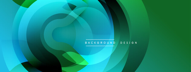 Fototapete - Abstract fluid shapes, vibrant turquoise, green gradients. Modern design, smooth transitions, dynamic composition. Background texture for projects.