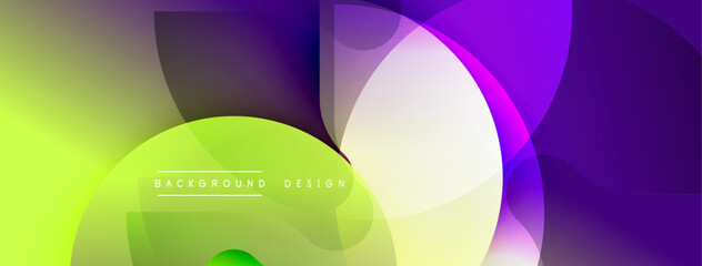 Leinwandbilder - Abstract colorful shapes overlap creating dynamic gradient background. Modern design with vibrant hues, smooth transitions.