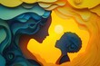 © MrHamster - Layered paper art of a mother and child embracing.