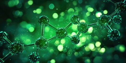 Wall Mural - abstract futuristic medicine background with a glowing molecular grid