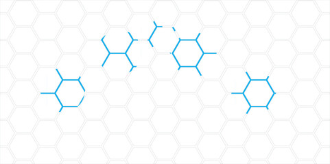 Abstract blue hexagon pattern design with a 3D honeycomb texture