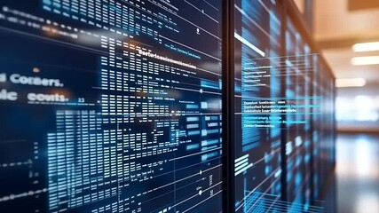 abstract image of a computer monitor with binary code. concept for programming.