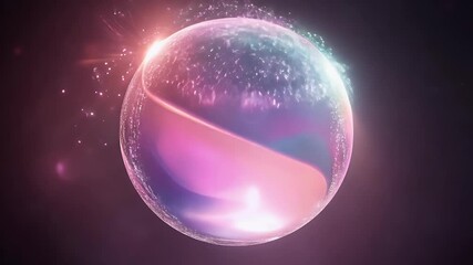 Wall Mural - colorful glowing sphere with magical energy