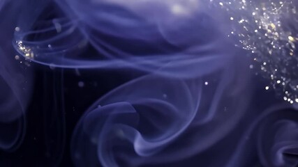 Wall Mural - Abstract swirling blue smoke with glowing particles