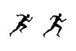 © nidrarani - Silhouetted Runners Sprinting Fast Isolated On White Background For Sports And Fitness Concepts