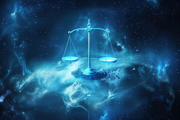 Wall Mural - abstract composition with concept of libra zodiac sign symbol