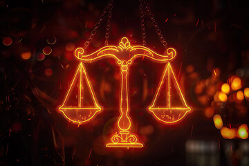Wall Mural - abstract composition with concept of libra zodiac sign symbol