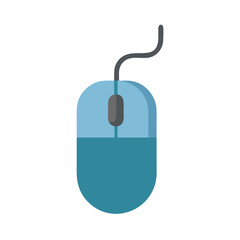 isolated blue computer mouse on black background for design