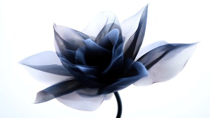 Poster - delicate fabric flower, studio shot, abstract floral, subtle color gradients