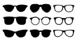 © Rani - set of sunglass silhouette vector on tranparent background