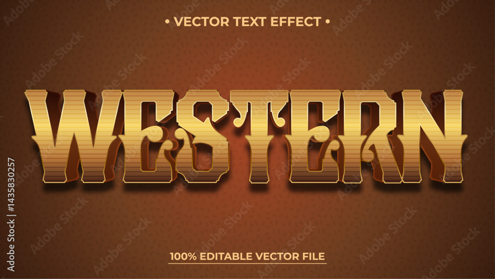 Editable 3d vintage western text effect Classic font style Stock Vector ...