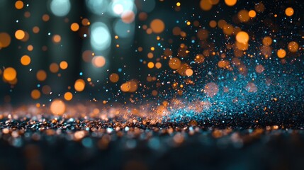 Canvas Print - Sparkling glitter explosion in forest bokeh background