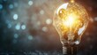 © mas - Light bulb with gears. Represents innovative ideas and creative solutions with a bokeh background