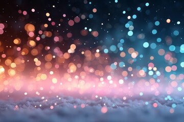 Wall Mural - Colorful Bokeh Lights and Glittering Sparkle Abstract Background