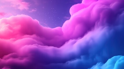 Wall Mural - Colorful cloudscape, vibrant hues, dreamy sky, evening