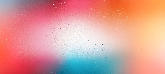 Wall Mural - Vibrant Abstract Turquoise, Red, and Orange Spray Paint Style with Particle Effects